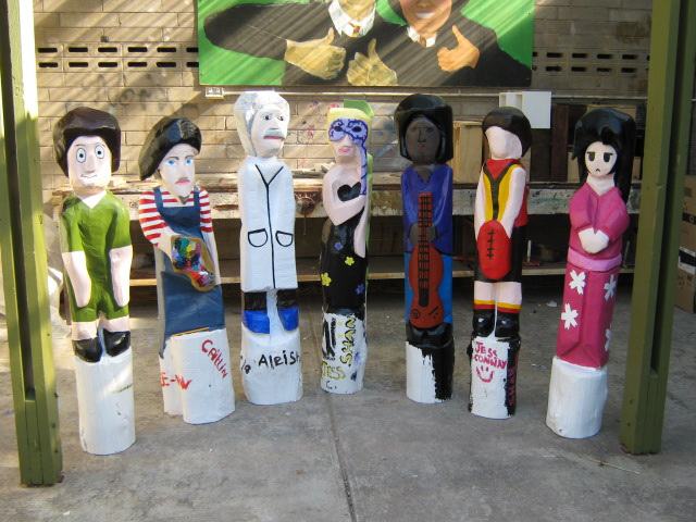 THE NEARLY COMPLETED BOLLARDS
